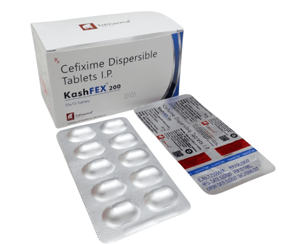 KashFEX 200 box and blister pack, TrPharma